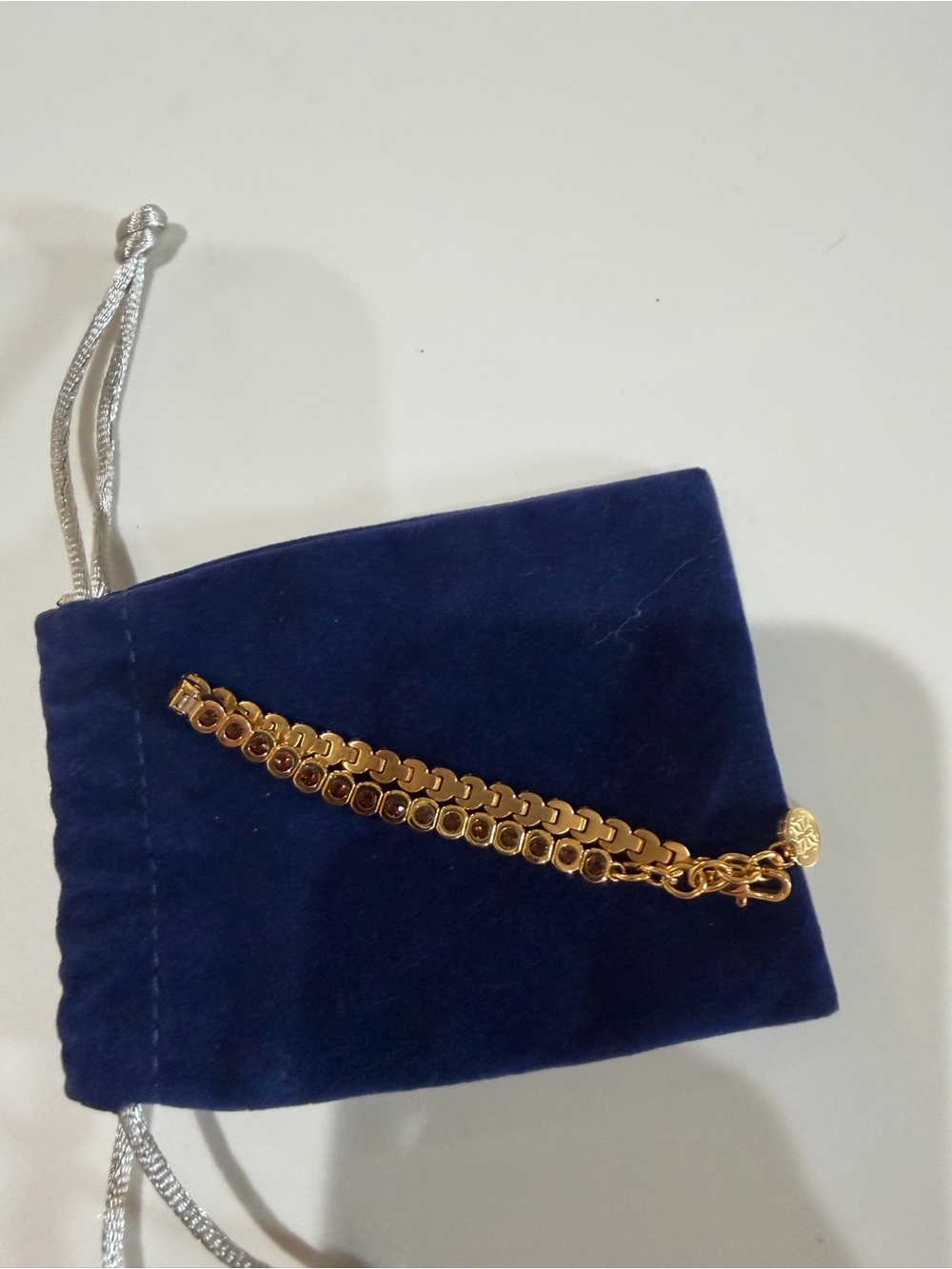 Rustic Cuff Gold-Tone Bracelet with Amber Accents - Picture 3 of 3